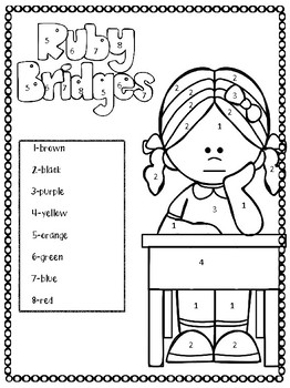 Preview of Ruby Bridges Diversity Coloring page-Celebrating Black History Month