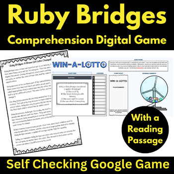 Preview of Ruby Bridges Game Google Reading Comprehension Black History Month Activity