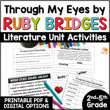 Preview of Through My Eyes by Ruby Bridges Lit Unit Reading and Comprehension Activities