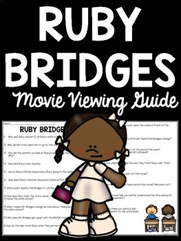 Ruby Bridges Movie Viewing Guide Worksheet for School Integration Civil