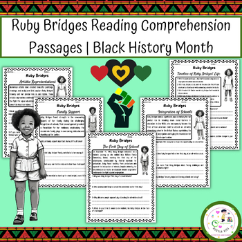Preview of Ruby Bridges Reading Comprehension Passages Black History Month |womens history