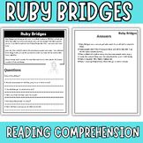 Ruby Bridges Reading Passage Comprehension Activity
