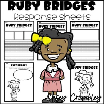 Preview of Ruby Bridges Response Writing Coloring Drawing Sheets
