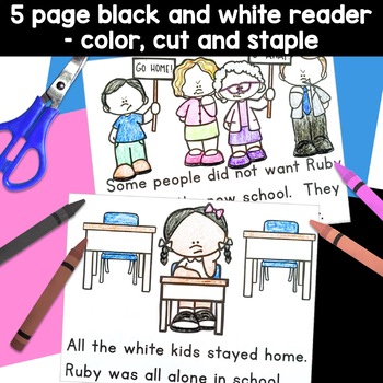Ruby Bridges Black History Simple Reading Activity for Kindergarten