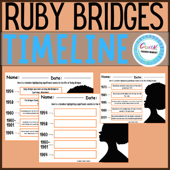 Preview of Ruby Bridges TIMELINE, Women's History Month Writing Craft, african american