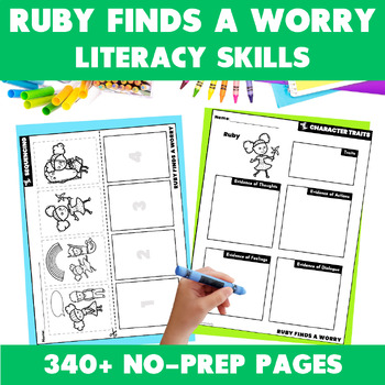 Preview of Ruby Finds a Worry Activities - Reading Comprehension and Literacy Skills