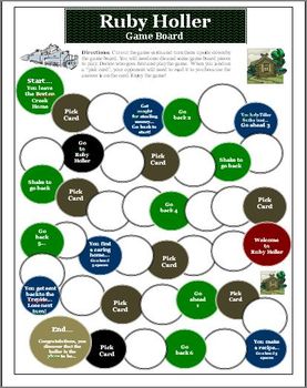 Preview of Ruby Holler Game Board Activity