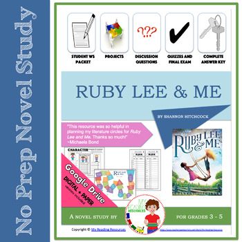 Preview of Ruby Lee & Me by Shannon Hitchcock Novel Study