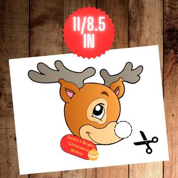 Printable Red-Nosed Reindeer Holiday Gift Tags (Instant Download)