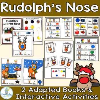 Preview of Rudolph Reindeer Christmas Adapted Book