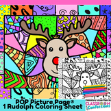 Rudolph Reindeer Coloring Page Christmas Pop Art Coloring 