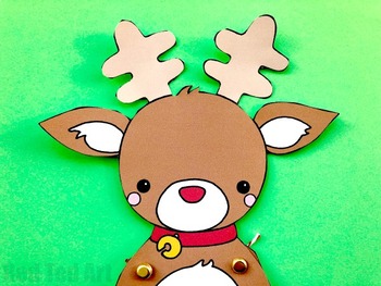 Preview of Rudolph Reindeer for Christmas Fun -STEAM Craft Activity (Lesson Plan&Printable)