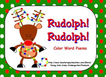Preview of Rudolph! Rudolph! Color Poem for ActivBoard