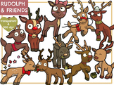 Rudolph and Reindeer Friends (Digital Clip Art)