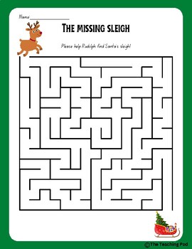 Preview of Rudolph's Quest: Maze to Find Santa's Sleigh
