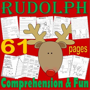 Preview of Rudolph the Red-Nosed Reindeer Christmas Read Aloud Book Companion Comprehension