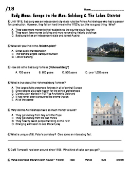 Preview of Rudy Maxa Salzburg & the Lakes District Video Worksheet