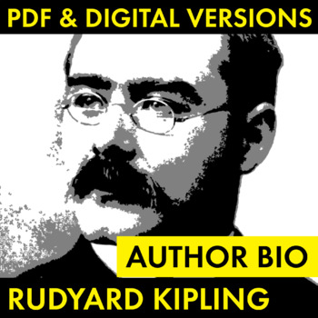 Preview of Rudyard Kipling Author Study Biography Worksheet, PDF & Google Drive, CCSS