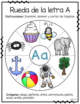 Ruedas del Alfabeto - Spanish Clip Cards Literacy Center by ABC Nook