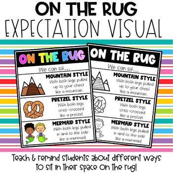 Preview of Rug Expectations | Classroom Expectation Visuals | Carpet Rules