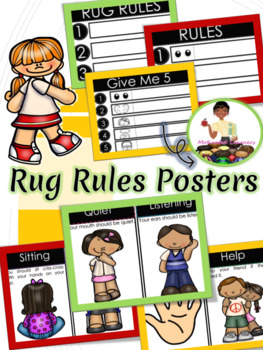 Preview of Rug Rules | Circle Time Rules and Procedures | First day of school |