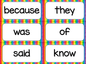 Rule Breaker Word Wall Cards - Rainbow by Hanging Around in Primary