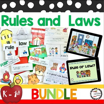 Preview of Rules and Laws First Grade Activities BUNDLE