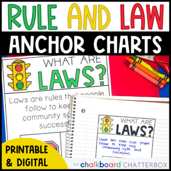 Preview of Rule and Law Anchor Charts | First and Second