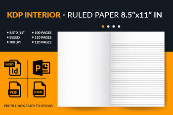 Preview of Ruled Paper Interior for Amazon KDP