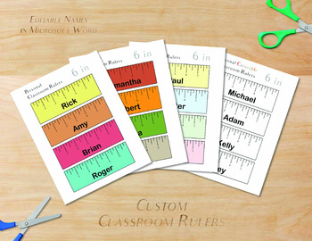 Ruler 6 Editable Student Ruler Name Tag Instant Download By