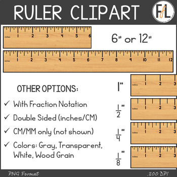 ruler clipart true to scale by fun for learning tpt