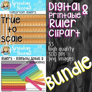 Preview of Ruler Clipart Bundle