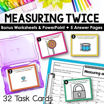 Preview of Ruler Measurement Activities for Measuring with Inches and Centimeters 2MD2