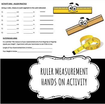 Preview of Ruler Measurement Hands On Activity