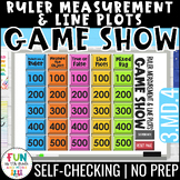 Ruler Measurement & Line Plots Game Show for 3rd Grade Mat