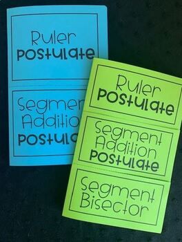 Preview of Ruler Postulate and Segment Addition Postulate Foldable Notes - Editable