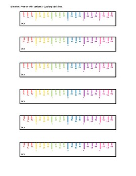 printable rulers quarter inch teaching resources tpt