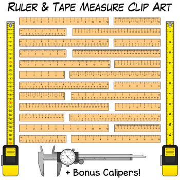 Preview of Ruler & Tape Measure Clip Art | Measuring Length