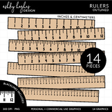 Rulers Clipart - Outlined
