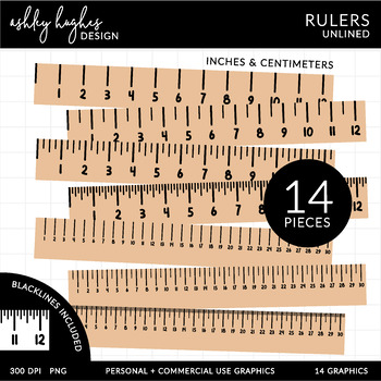 Preview of Rulers Clipart - Unlined