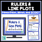 Line Plots and Rulers PowerPoint Lesson, Notes, & Game