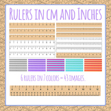 Rulers in CM and Inches - Measurement Math Clip Art Centim