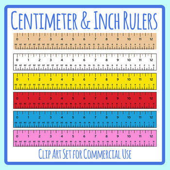 Preview of Rulers in Centimeters and Inches Math Manipulatives Measure Length etc Clip Art