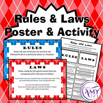 Preview of Rules & Laws Activity & Posters