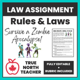Rules & Laws Assignment | Law Activity w/Evaluation Rubric