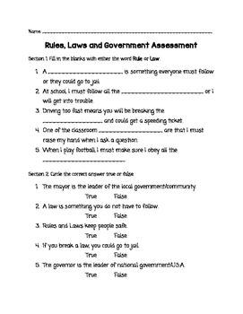 Preview of Rules, Laws and Government Assessment