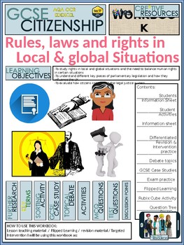 Preview of Rules, Laws and rights Work Booklet of Student Activities and Worksheets