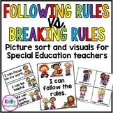 Rules Sort and Visuals for Special Education Teachers