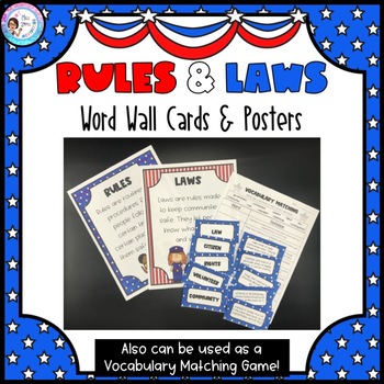 Preview of Rules and Law - Matching Game & Posters