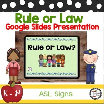 Preview of Rules and  Laws Activity -   Google Slides Game First Grade